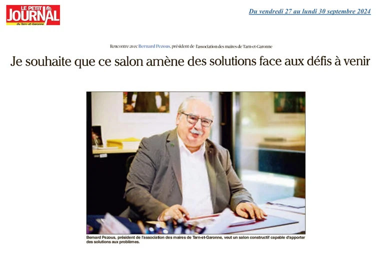Première page de l’article Je souhaite que ce salon amène des solutions face aux défis à venir